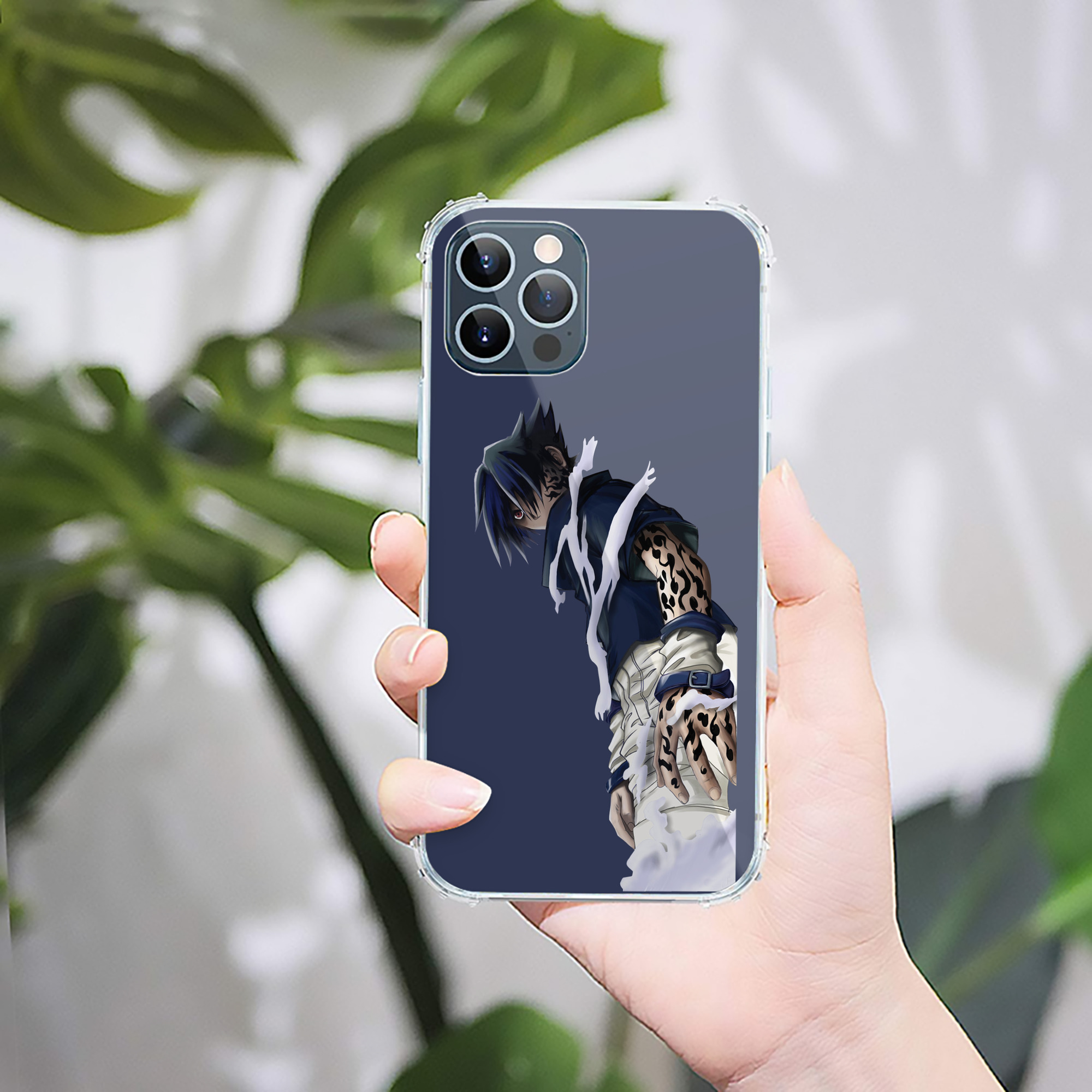 （画像用） NARUTO -ナルト- うちは サスケ Uchiha Sasuke 【iPhone 12シリーズ対応】透明スマホケース（クリアソフトケース）